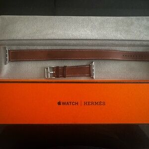 Hermes Brown Leather Watch Band